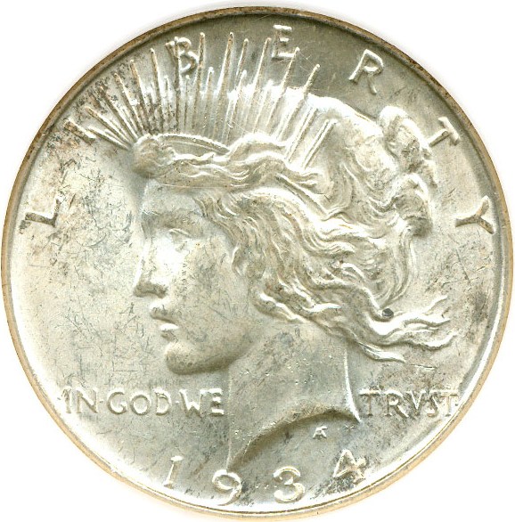 image for: Top 50 VAM: 1934-D $1 NGC MS62 (VAM 3, Large D, Dbl Die Obv on the motto)