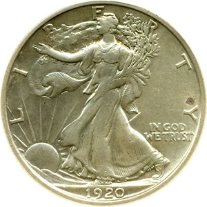 image for: 1920-S 50c DGS AU50 (Polished)