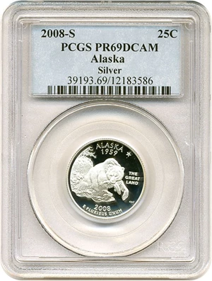 image for: 2008-S 25c Alaska-Silver PCGS Proof 69 DCameo