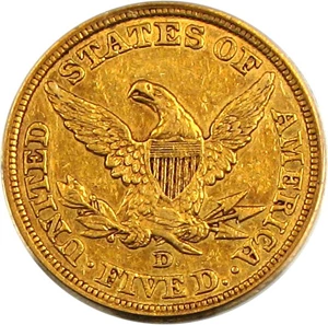 image for: 1843-D $5 PCGS/CAC XF45 (Medium D)