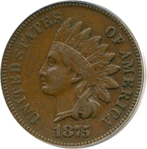 image for: 1875 1c PCGS XF40
