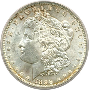 image for: Top 100 VAM: 1896 $1 PCGS MS63 (VAM 4 Doubled Stars)