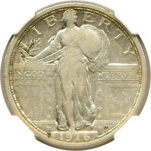 image for: 1916 25c Standing NGC VF30