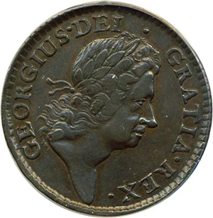 image for: 1723 1/2 P Hibernia PCGS AU50