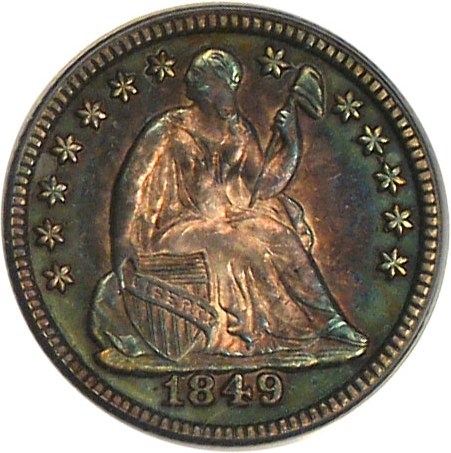 image for: 1849/6 H10c  PCGS MS62 * Color *