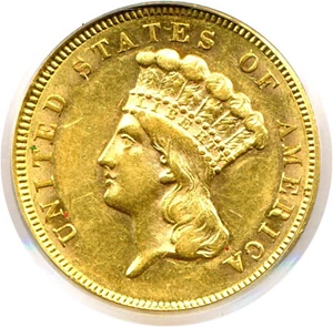 image for: 1879 $3 PCGS AU55