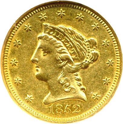 image for: 1852-O $2 1/2  NGC AU58