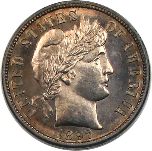 image for: 1897-S 10c  PCGS MS64