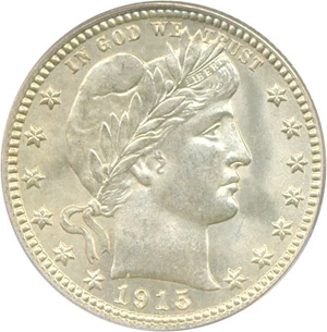 image for: 1915-D 25c PCGS MS66