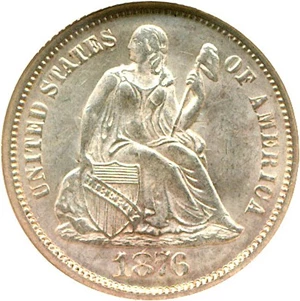 image for: 1876 10c NGC MS64