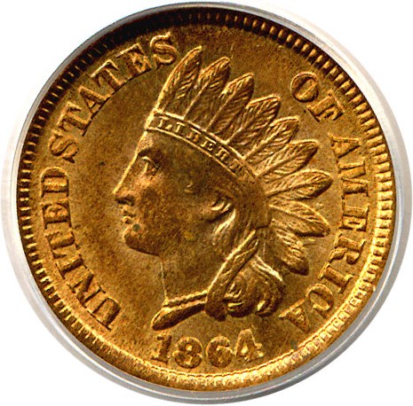 image for: 1864 1c Bronze PCGS MS65 RD OGH