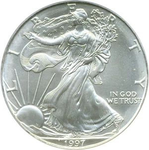 image for: 1997 $1 Silver Eagle PCGS MS68 - First Strike
