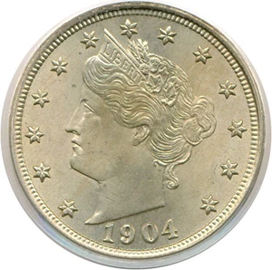 image for: 1904 5c PCGS/CAC MS65
