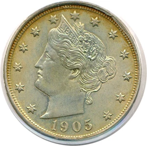 image for: 1905 5c PCGS MS65