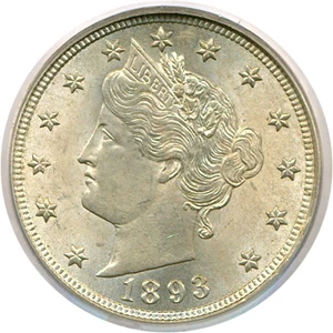 image for: 1893 5c PCGS MS63