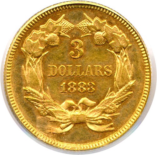 image for: 1883 $3  PCGS MS61