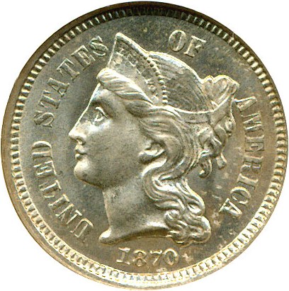 image for: 1870 3cN  NGC MS64