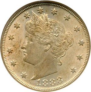 image for: 1888 5c NGC MS63