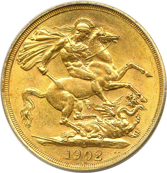 image for: Great Britain: 1902 2 Pd  PCGS MS62  (KM-806)