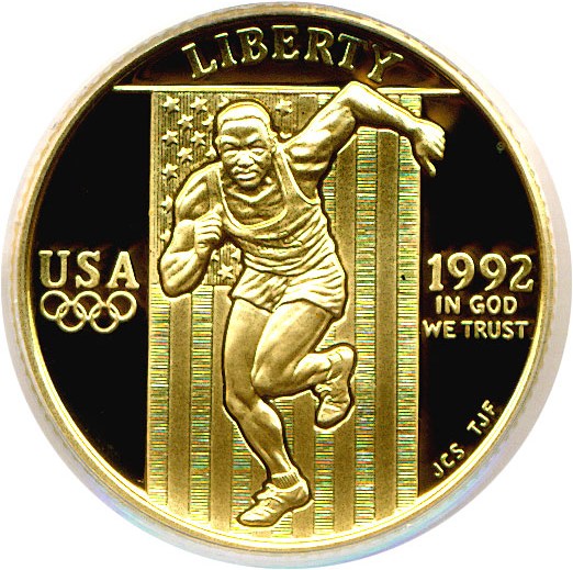 image for: 1992-W $5 Olympic Sprinter PCGS Proof 70 DCameo