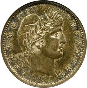 image for: 1892-S 25c NGC MS61