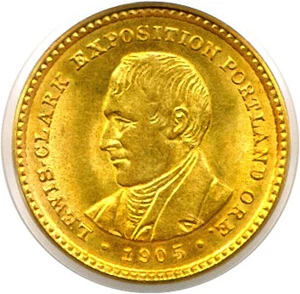 image for: 1905 G$1 Lewis & Clark PCGS MS64 OGH