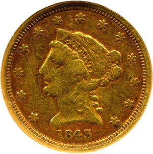 image for: 1843-D $2 1/2 NGC VF30