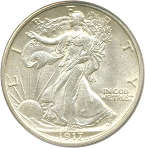 image for: 1917-D 50c Reverse PCGS/CAC MS62
