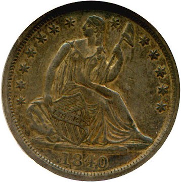 image for: 1840 H10c No Drapery NGC AU53