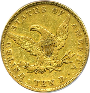 image for: 1839/8 $10 Type of 1838 PCGS VF35