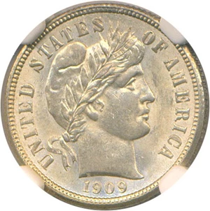 image for: 1909 10c NGC MS63