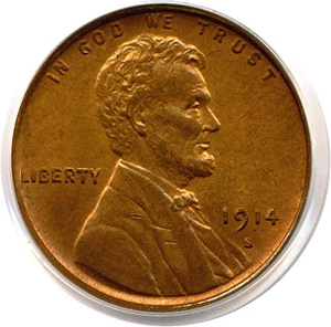 image for: 1914-S 1c PCGS MS64 RB
