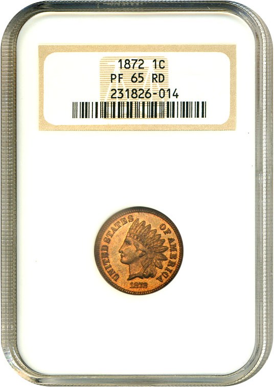 image for: 1872 1c  NGC Proof 65 RD
