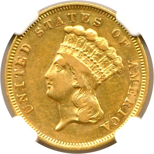 image for: 1857-S $3  NGC XF40