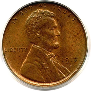 image for: 1917-D 1c PCGS MS65 RB OGH