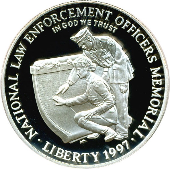 image for: 1997-P $1 Law Enforcement/Officers Mem. PCGS Proof 70 DCameo