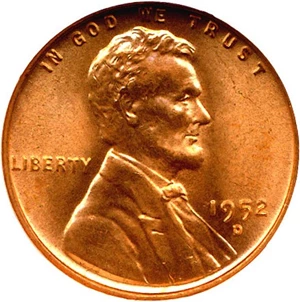 image for: 1952-D 1c NGC MS67 RD