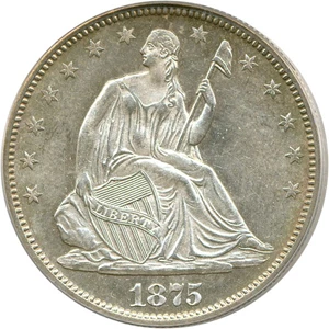 image for: 1875 50c PCGS MS64