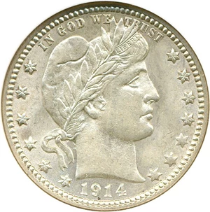 image for: 1914 25c NGC MS62