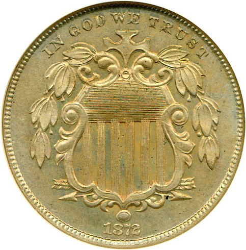 image for: 1872 5c  NGC Proof 65