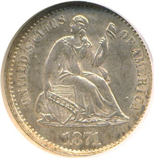 image for: 1871-S H10c NGC MS64