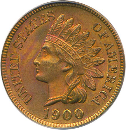 image for: 1900 1c  PCGS MS64 RD