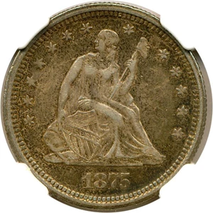 image for: 1875-S 25c NGC AU55