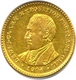 image for: 1904 G$1 Lewis & Clark PCGS MS60 OGH