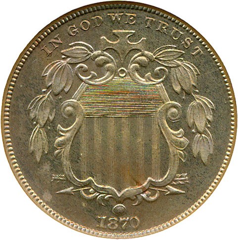 image for: 1870 5c  NGC Proof 65