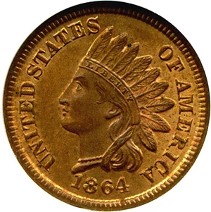 image for: 1864 1c Bronze NGC MS63 RB