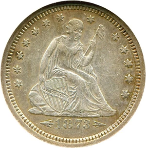 image for: 1873-S 25c Arrows NGC AU53