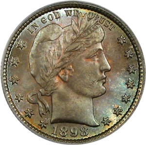 image for: 1898 25c PCGS/CAC MS64 *Color*