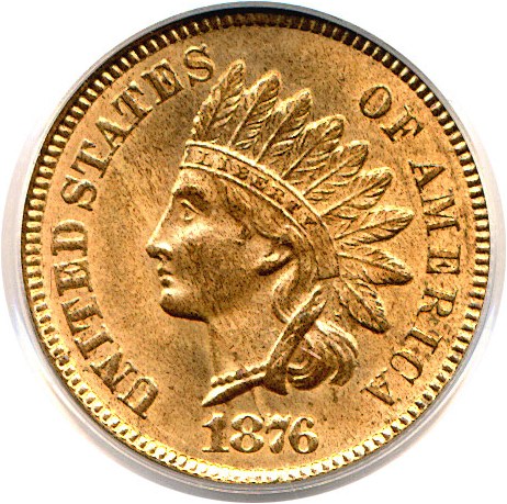 image for: 1876 1c  PCGS MS64 RD