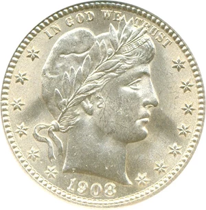 image for: 1908 25c NGC MS64